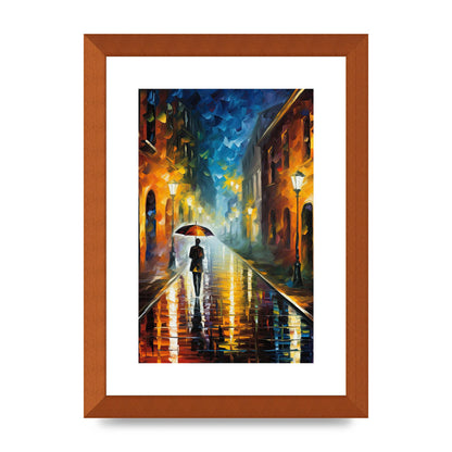 Romantic Rainy Evening Cityscape Art Print