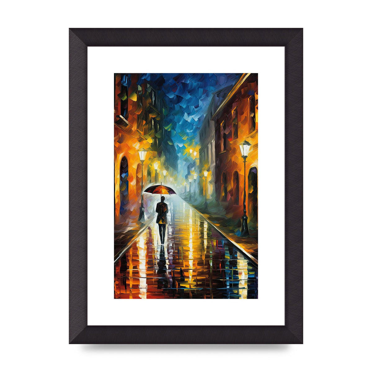 Romantic Rainy Evening Cityscape Art Print