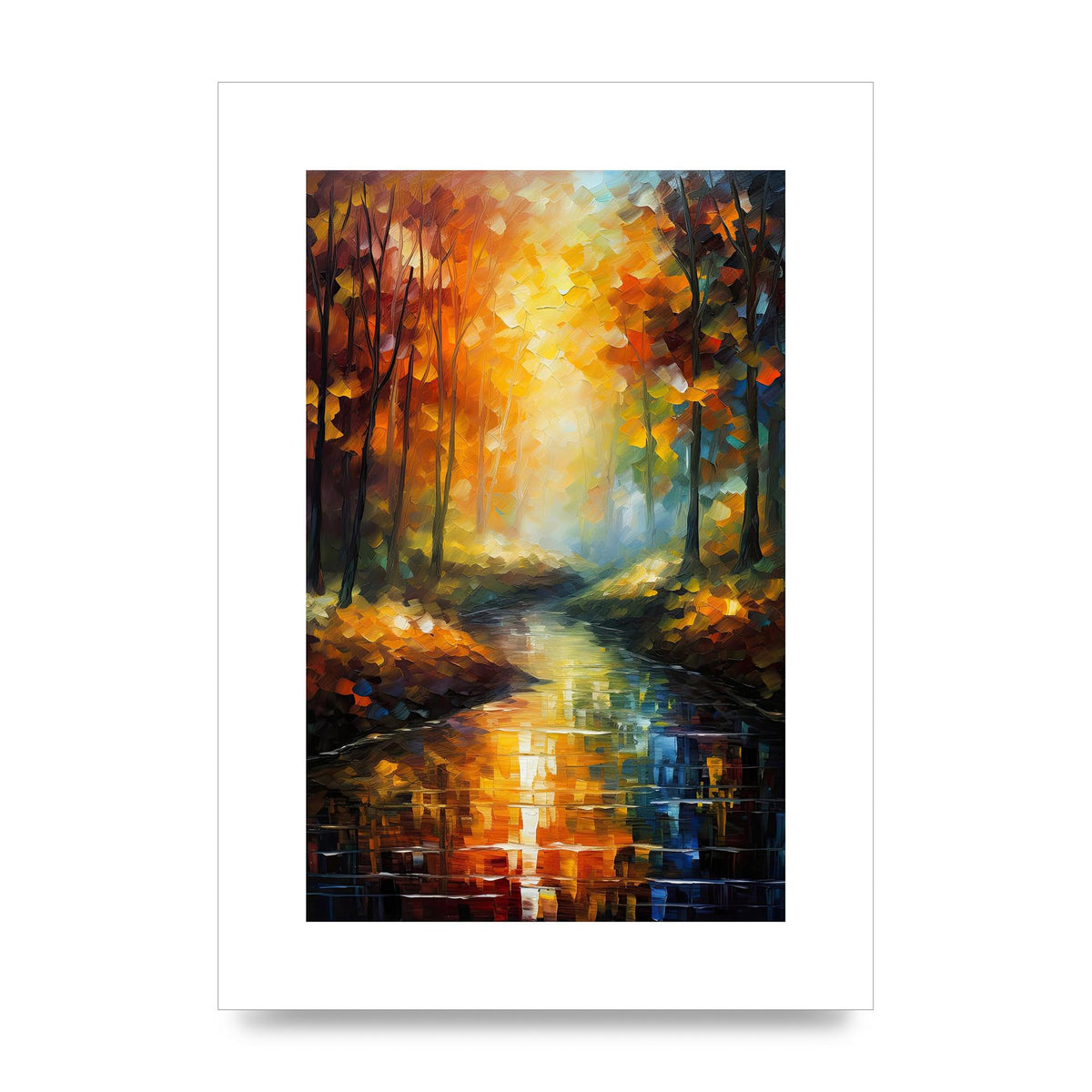 Captivating Autumn Forest Reflection Art Print