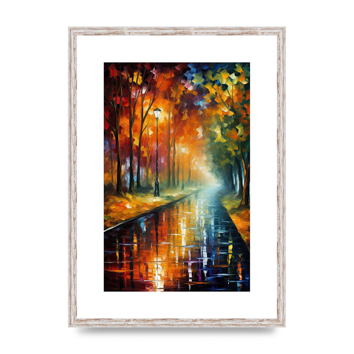 Atmospheric Autumnal Park Pathway Painting