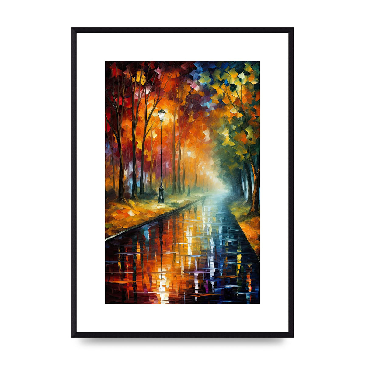 Atmospheric Autumnal Park Pathway Painting