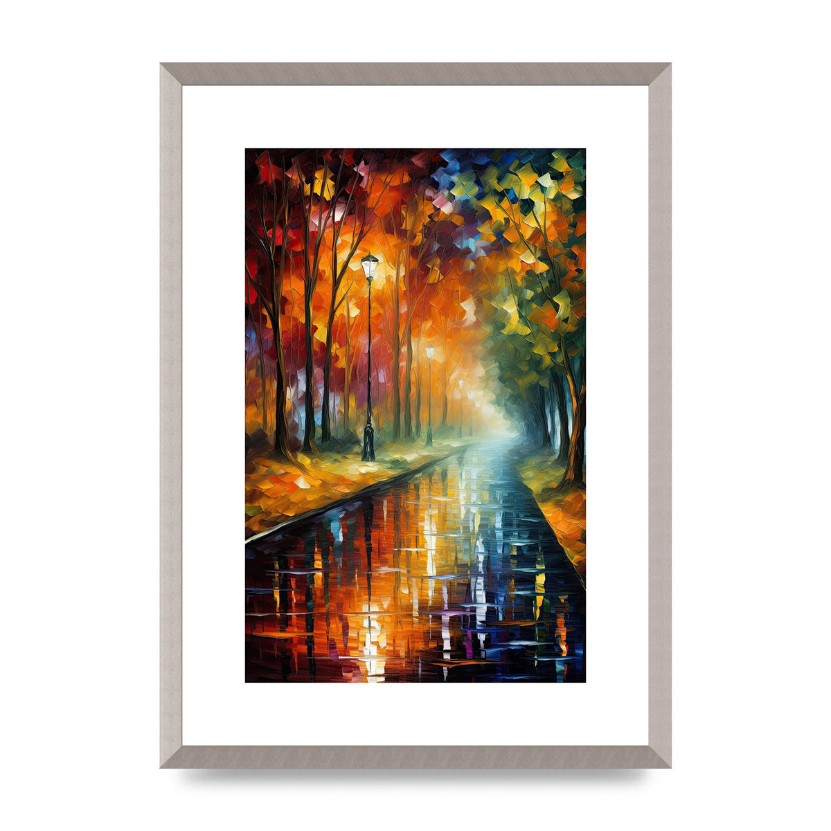 Atmospheric Autumnal Park Pathway Painting
