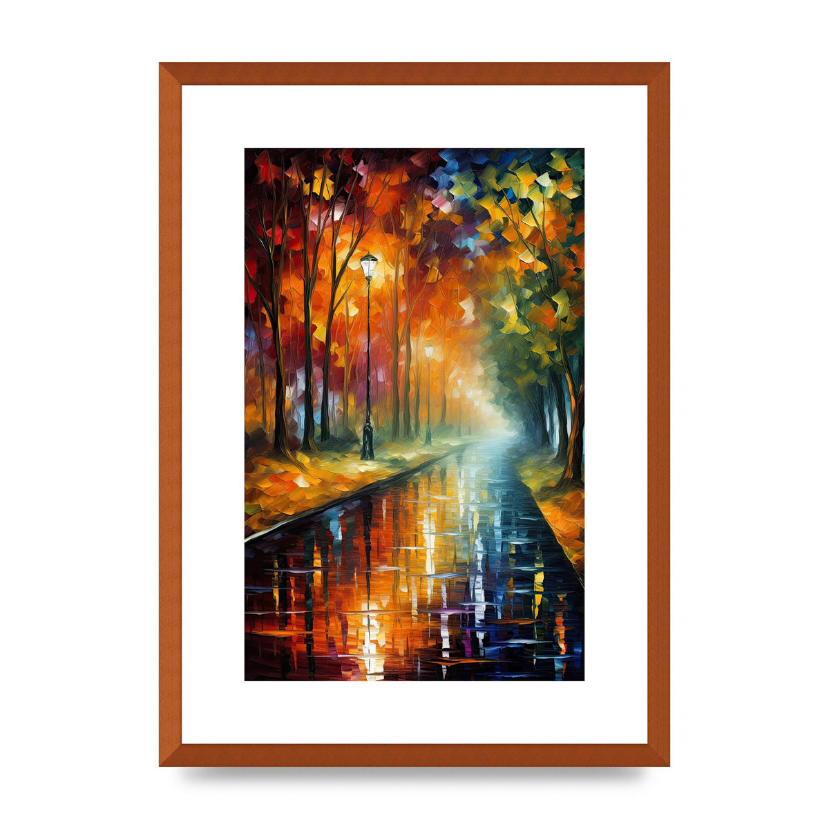 Atmospheric Autumnal Park Pathway Painting