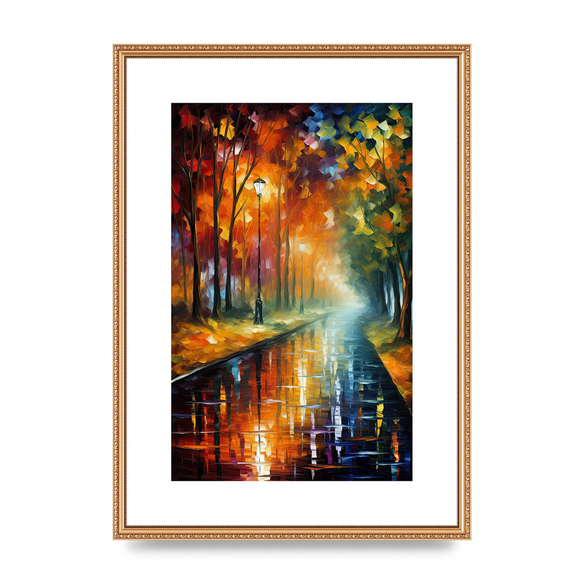 Atmospheric Autumnal Park Pathway Painting