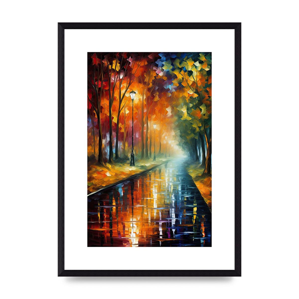 Atmospheric Autumnal Park Pathway Painting