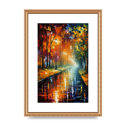 Atmospheric Autumnal Park Pathway Painting