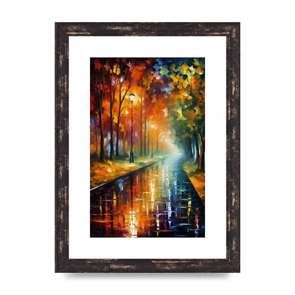 Atmospheric Autumnal Park Pathway Painting