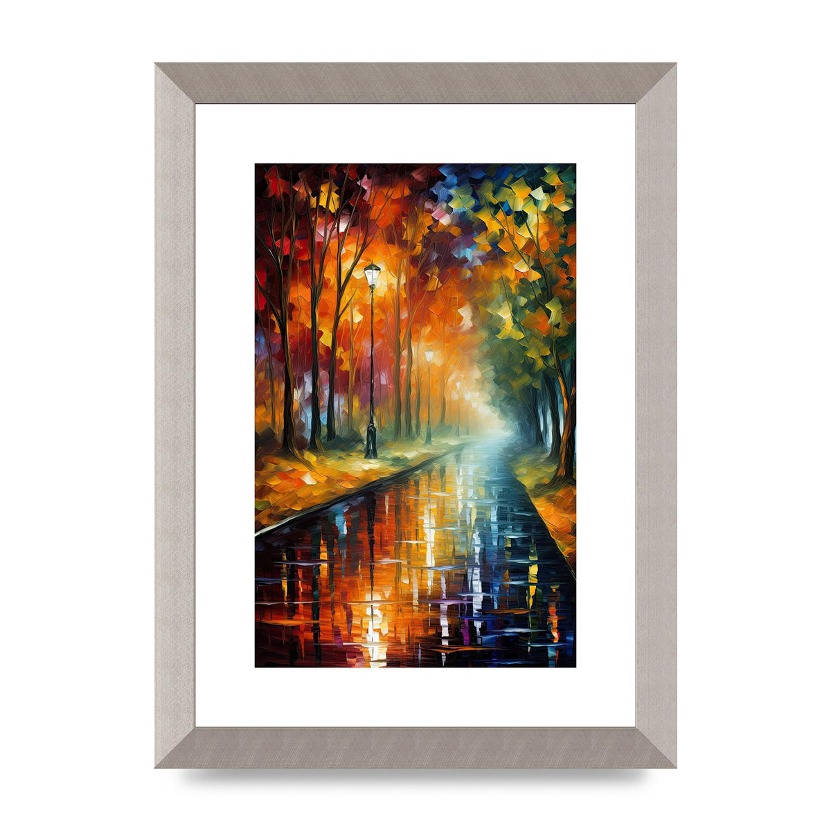 Atmospheric Autumnal Park Pathway Painting