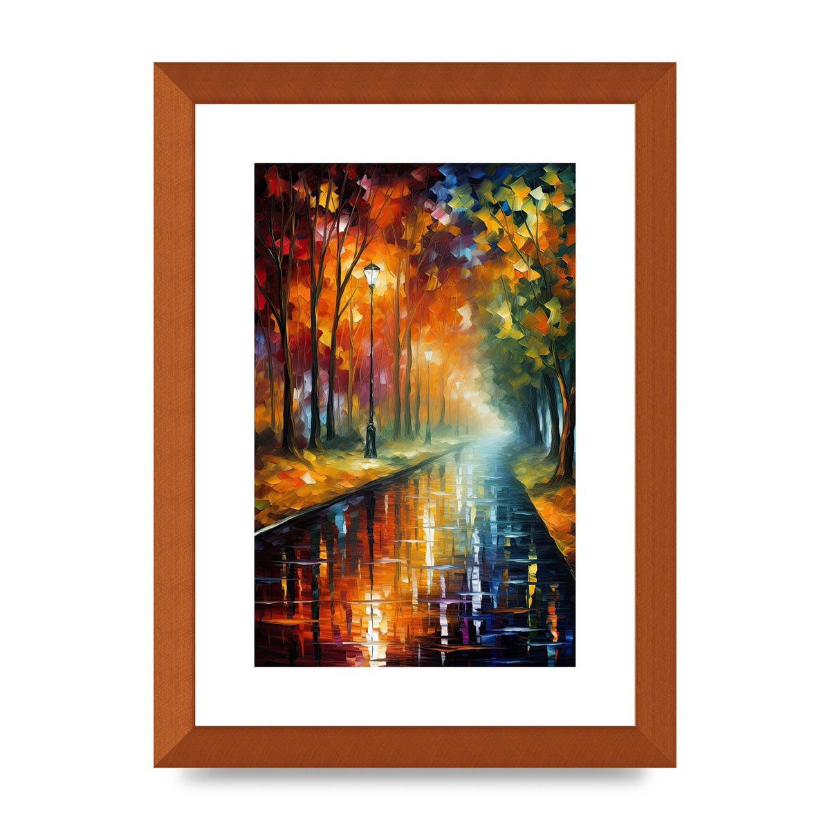 Atmospheric Autumnal Park Pathway Painting