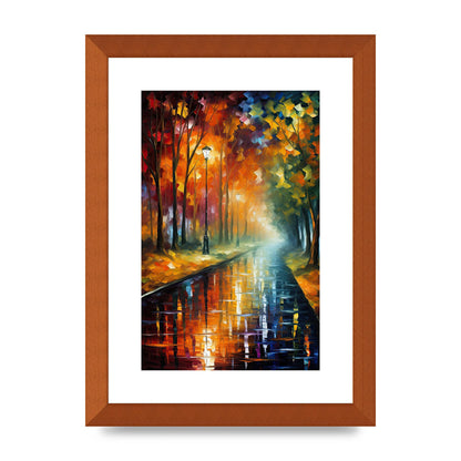 Atmospheric Autumnal Park Pathway Painting