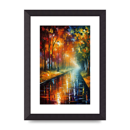 Atmospheric Autumnal Park Pathway Painting