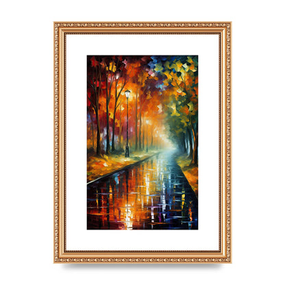 Atmospheric Autumnal Park Pathway Painting