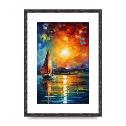 Sunset Sailing Adventure Impressionist Artwork
