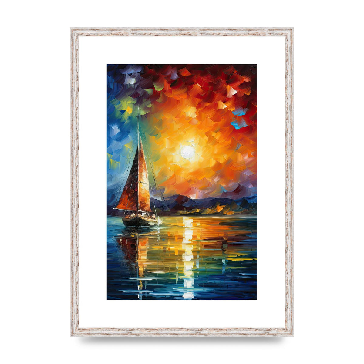 Sunset Sailing Adventure Impressionist Artwork