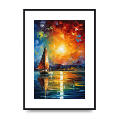 Sunset Sailing Adventure Impressionist Artwork