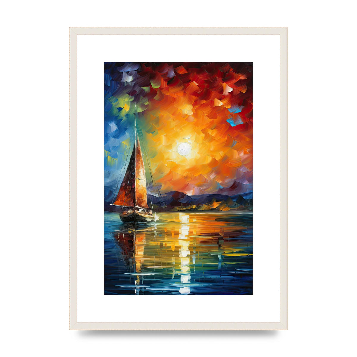 Sunset Sailing Adventure Impressionist Artwork