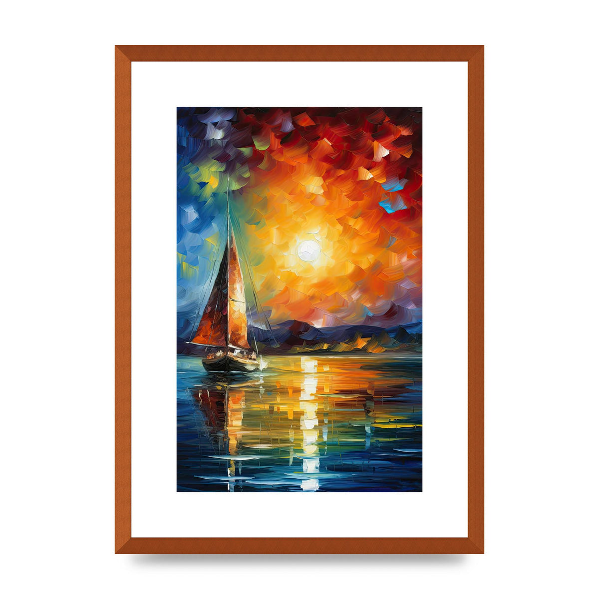 Sunset Sailing Adventure Impressionist Artwork