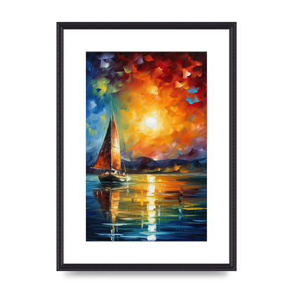 Sunset Sailing Adventure Impressionist Artwork