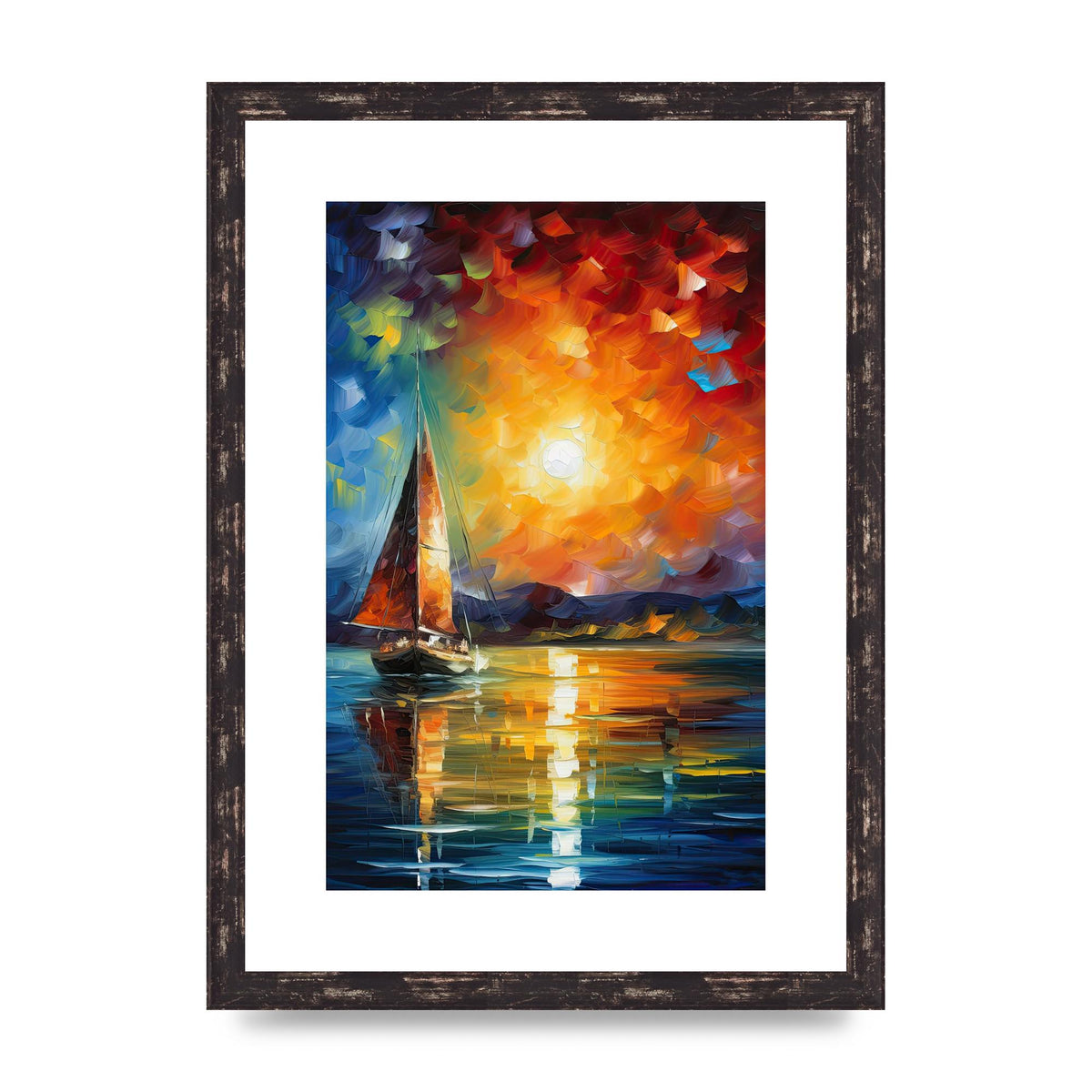 Sunset Sailing Adventure Impressionist Artwork