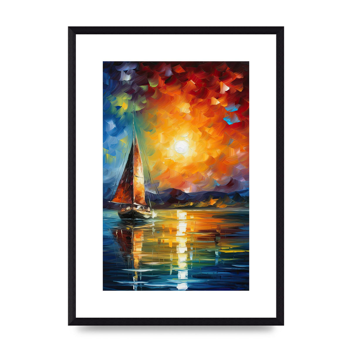 Sunset Sailing Adventure Impressionist Artwork