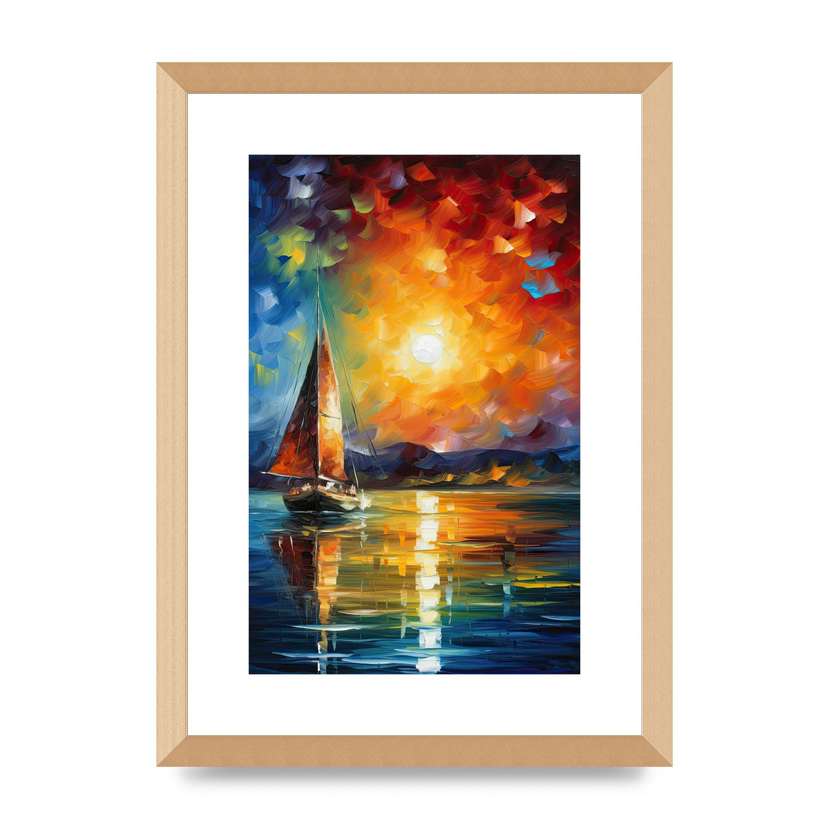 Sunset Sailing Adventure Impressionist Artwork
