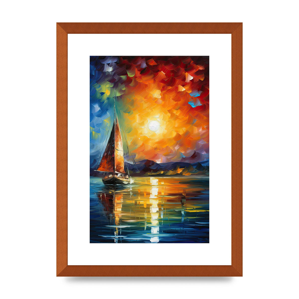 Sunset Sailing Adventure Impressionist Artwork