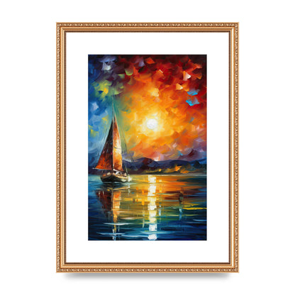 Sunset Sailing Adventure Impressionist Artwork