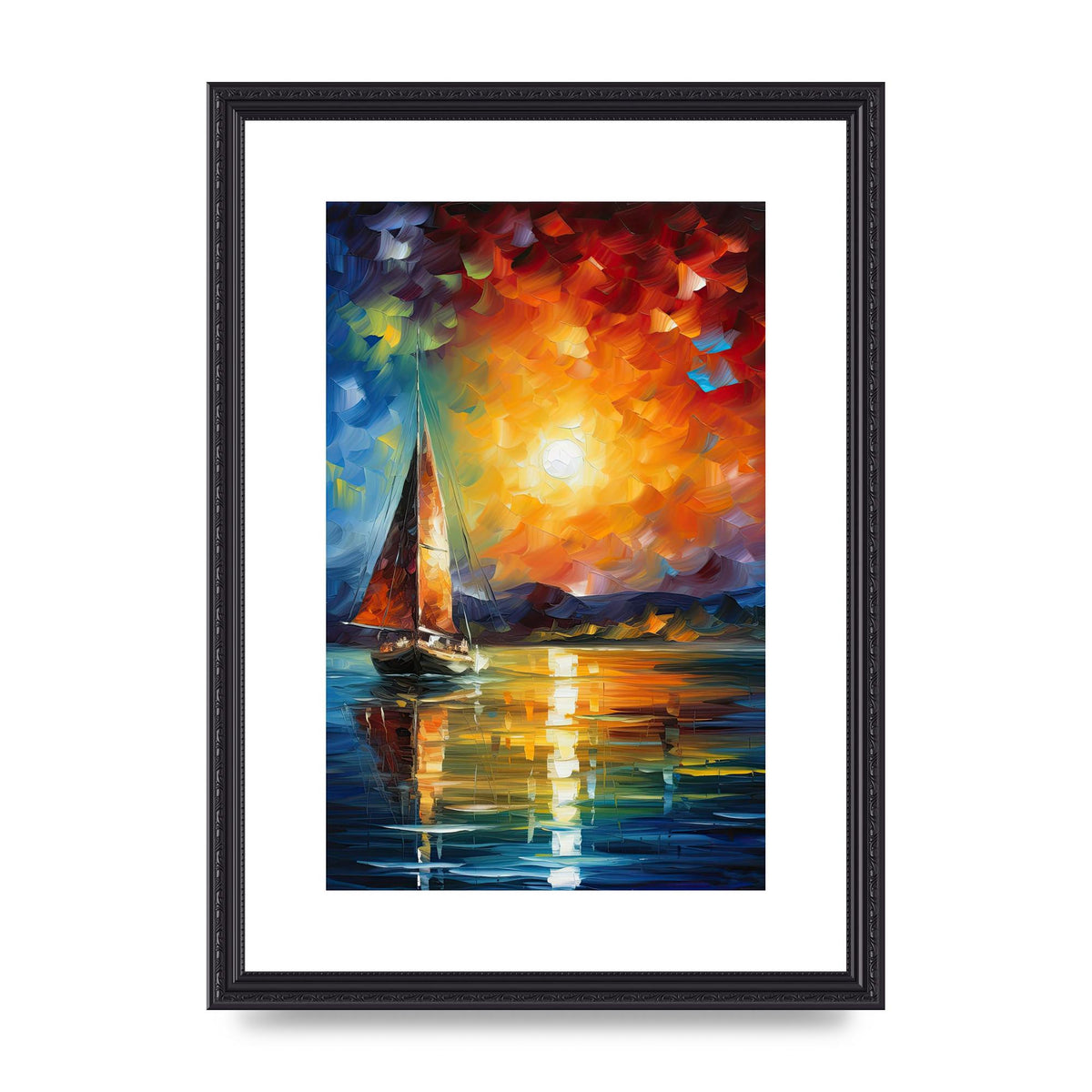 Sunset Sailing Adventure Impressionist Artwork