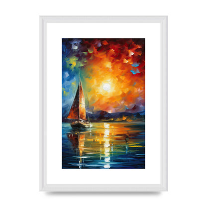Sunset Sailing Adventure Impressionist Artwork