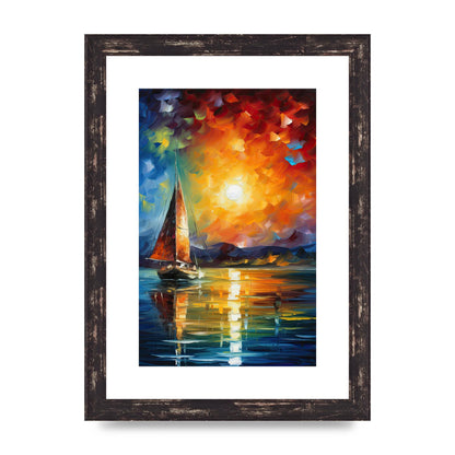 Sunset Sailing Adventure Impressionist Artwork