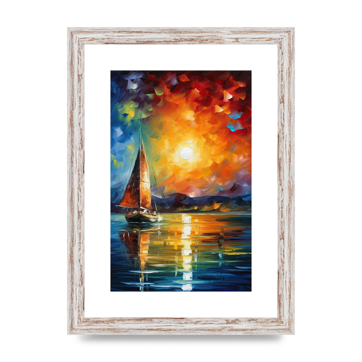 Sunset Sailing Adventure Impressionist Artwork
