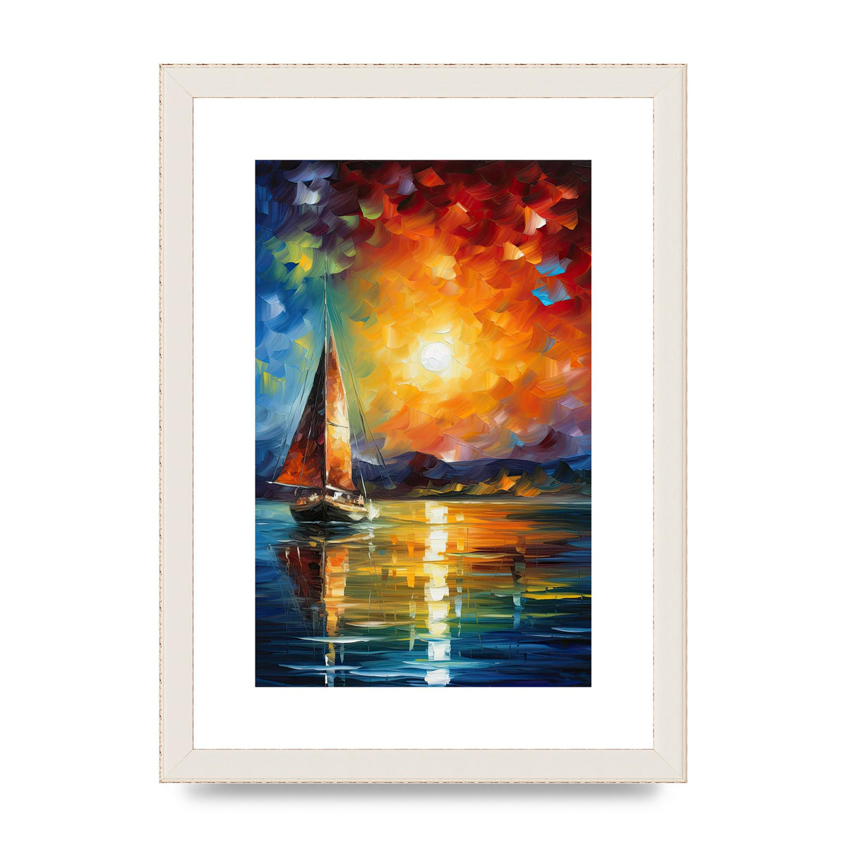 Sunset Sailing Adventure Impressionist Artwork