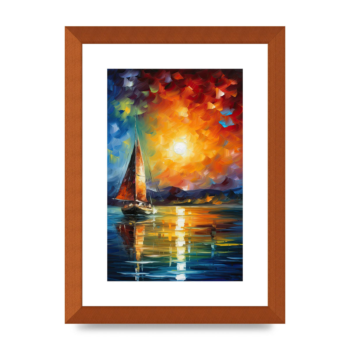 Sunset Sailing Adventure Impressionist Artwork
