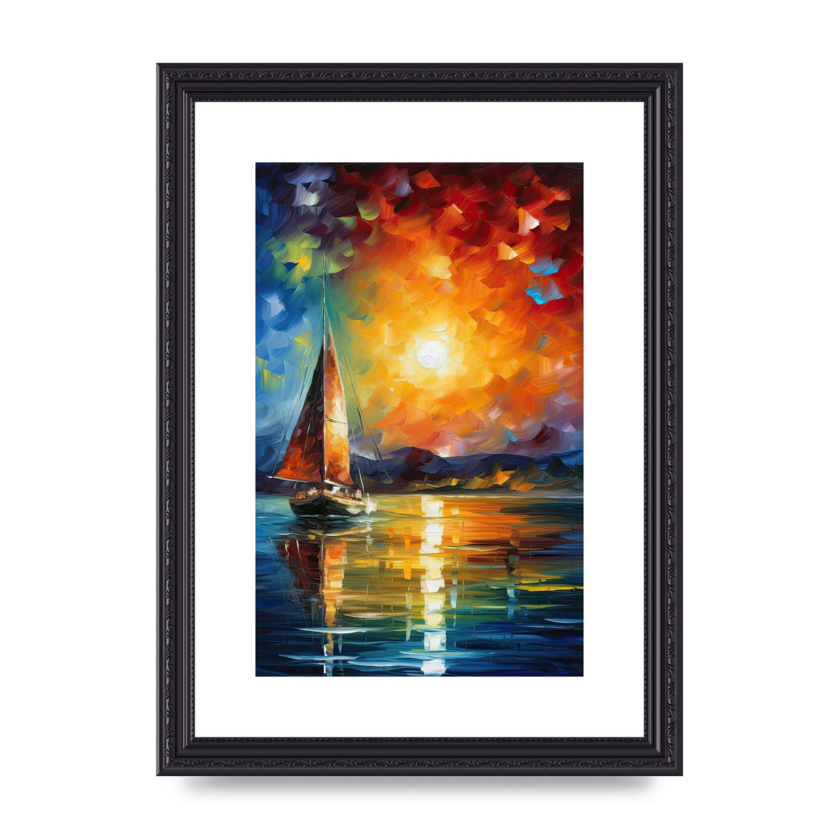 Sunset Sailing Adventure Impressionist Artwork