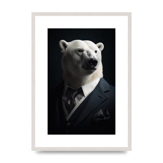 Elegant Polar Bear in Formal Attire Portrait