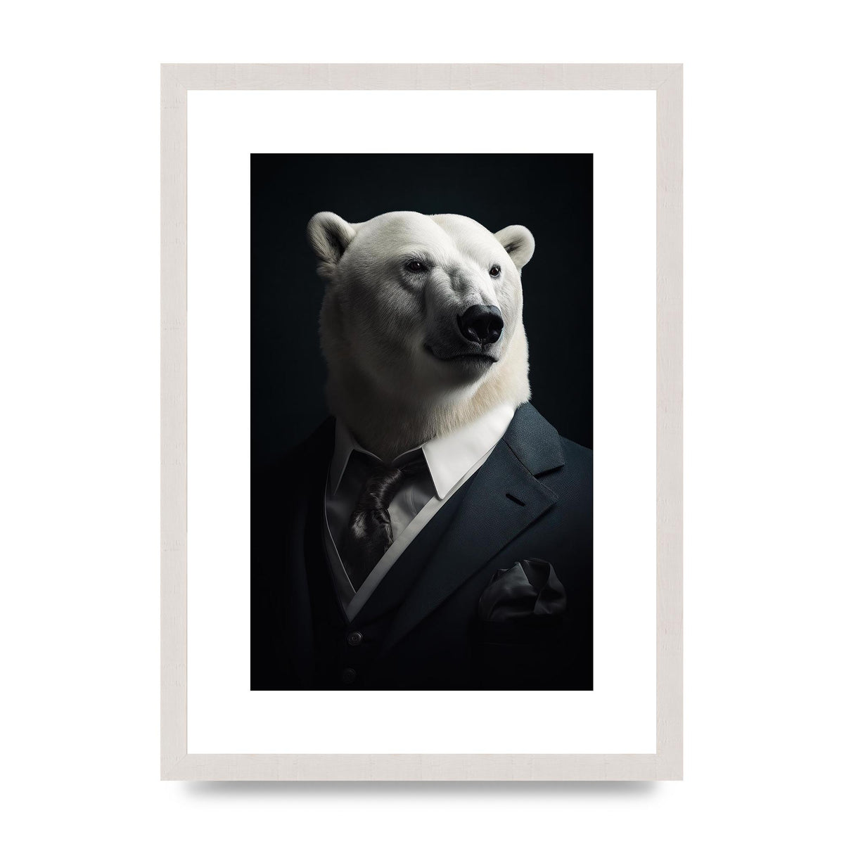 Elegant Polar Bear in Formal Attire Portrait