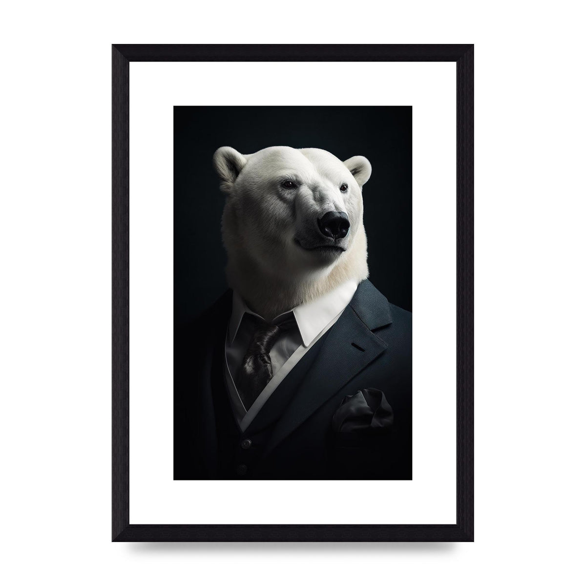 Elegant Polar Bear in Formal Attire Portrait