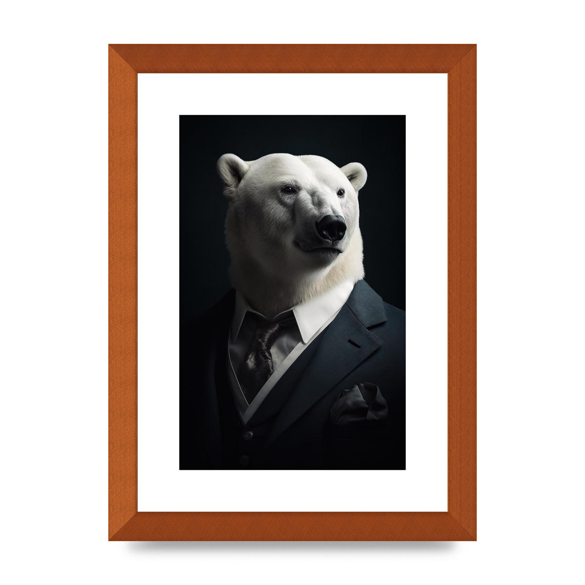 Elegant Polar Bear in Formal Attire Portrait