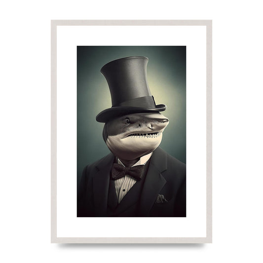 Dapper Shark in Top Hat and Tuxedo Portrait