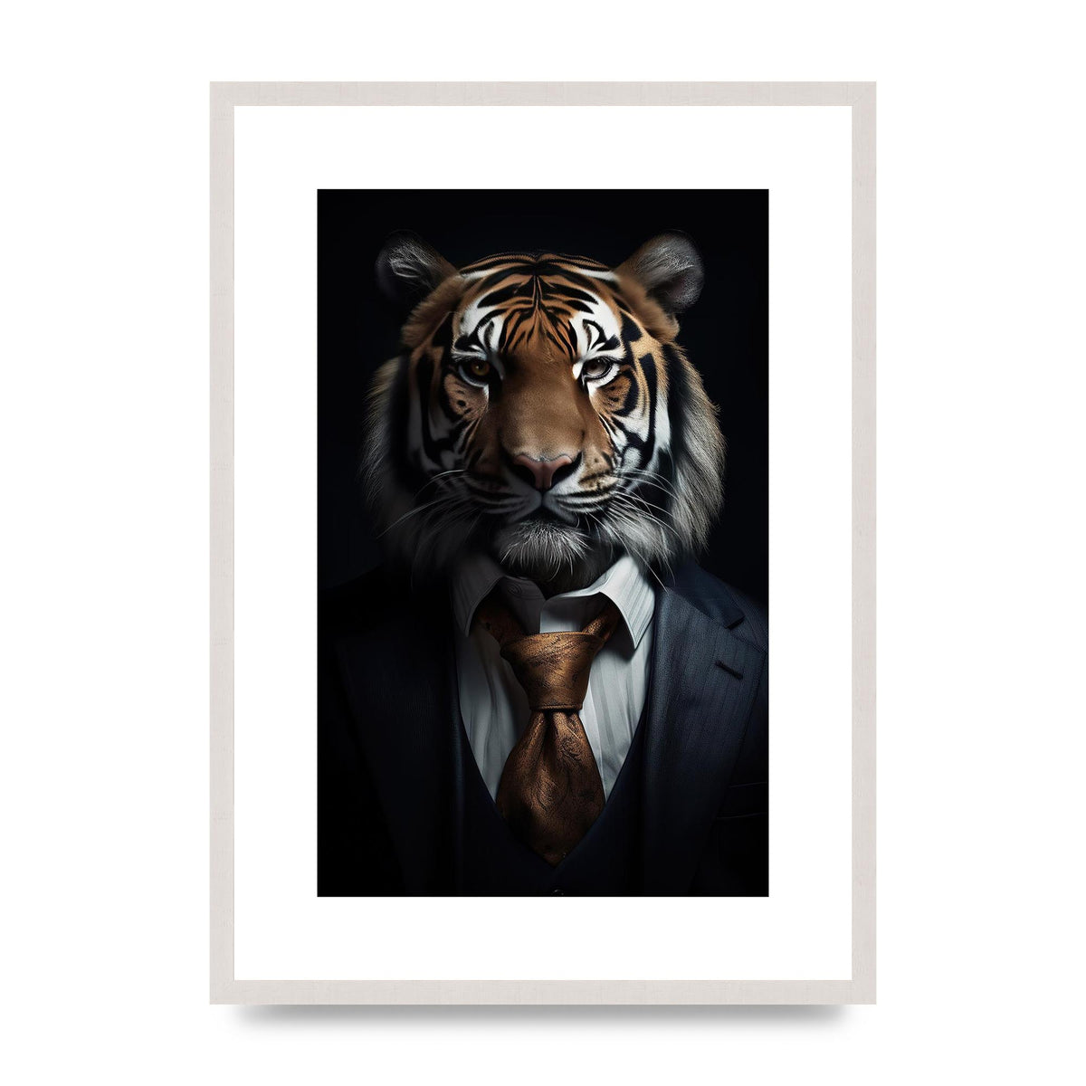 Majestic Tiger in Business Suit Elegant Portrait