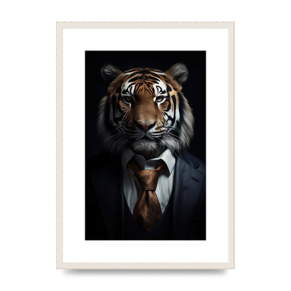 Majestic Tiger in Business Suit Elegant Portrait