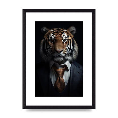 Majestic Tiger in Business Suit Elegant Portrait