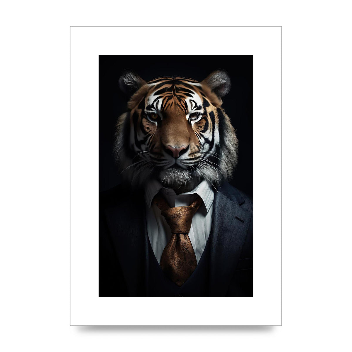 Majestic Tiger in Business Suit Elegant Portrait