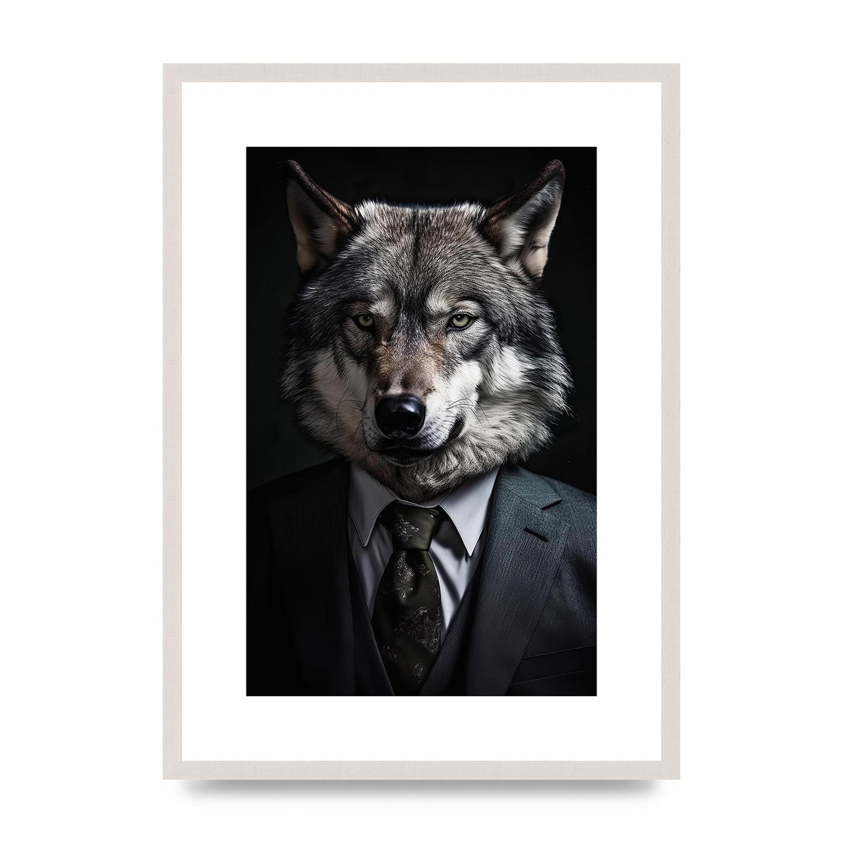 Suave Wolf in Business Attire Posing for Portrait