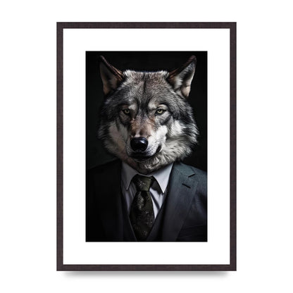 Suave Wolf in Business Attire Posing for Portrait