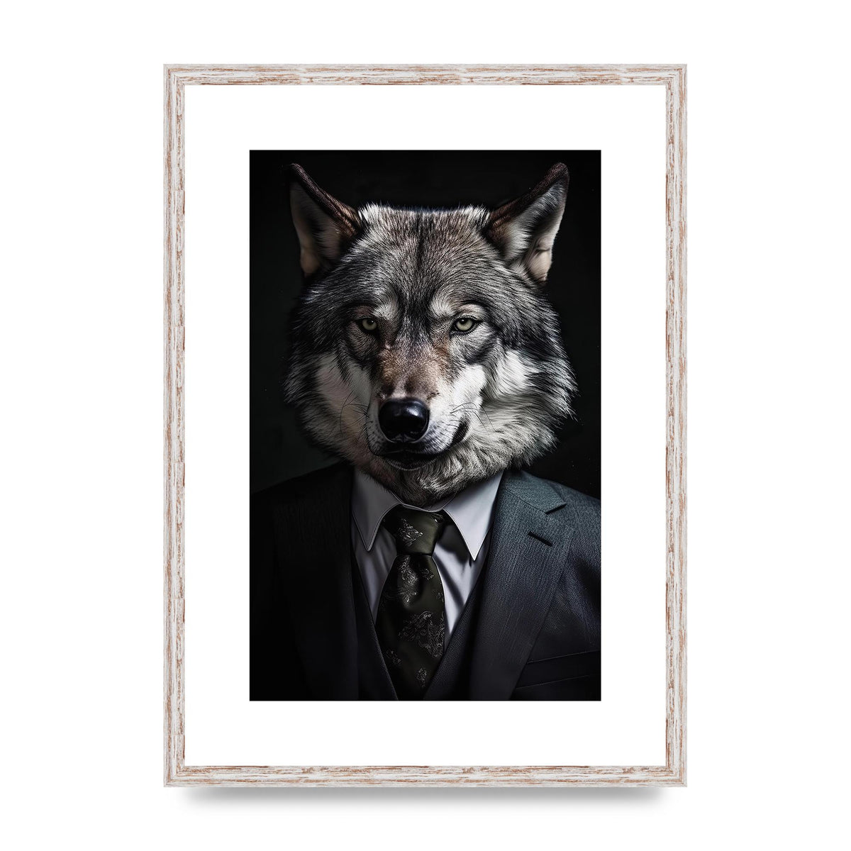 Suave Wolf in Business Attire Posing for Portrait