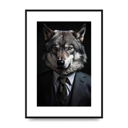 Suave Wolf in Business Attire Posing for Portrait