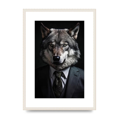 Suave Wolf in Business Attire Posing for Portrait