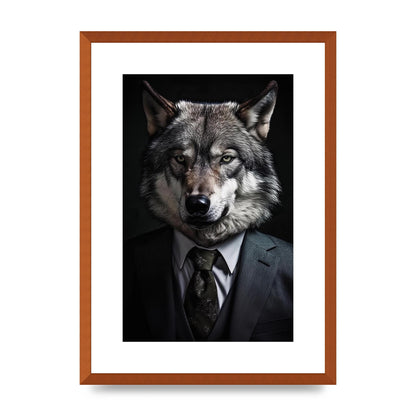 Suave Wolf in Business Attire Posing for Portrait