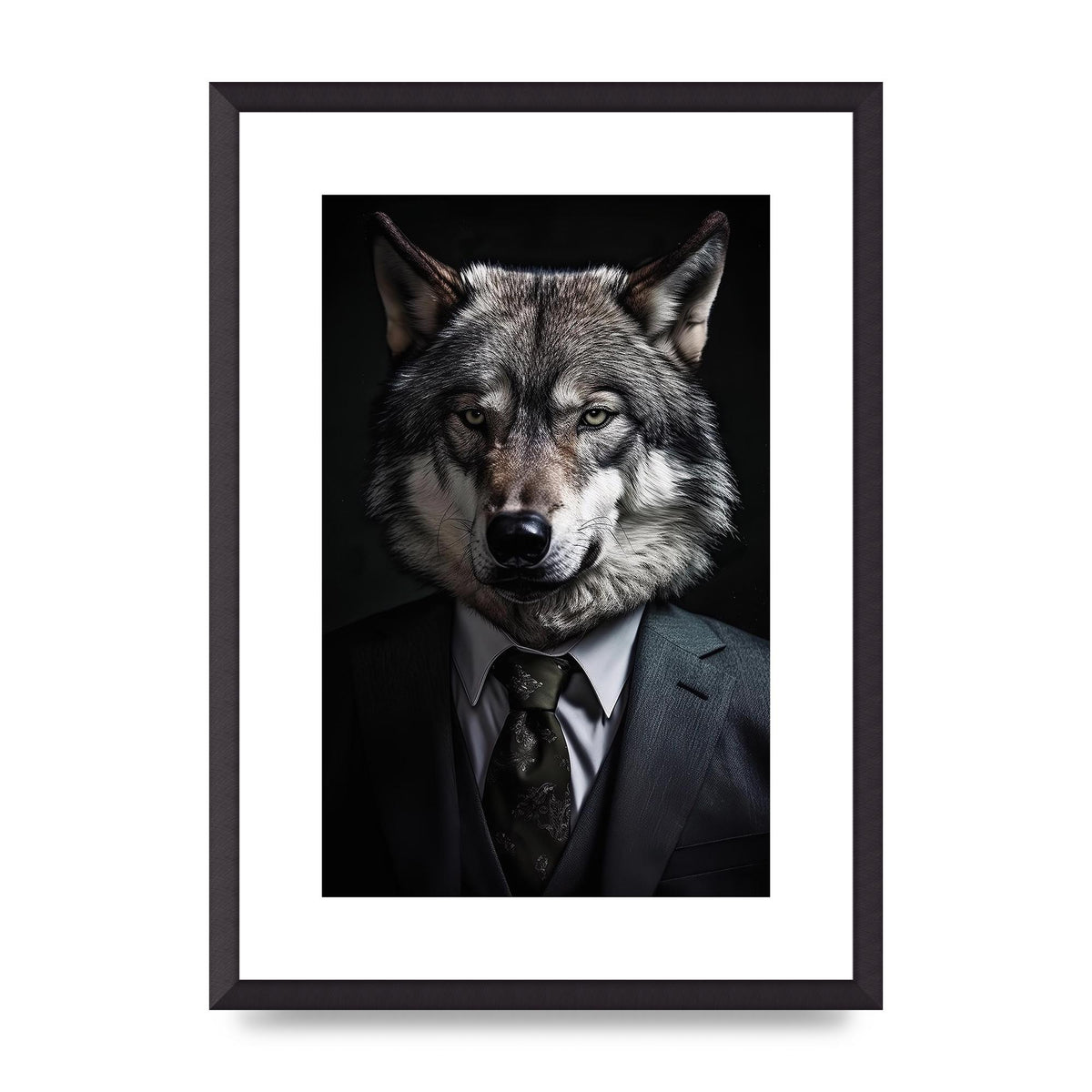 Suave Wolf in Business Attire Posing for Portrait